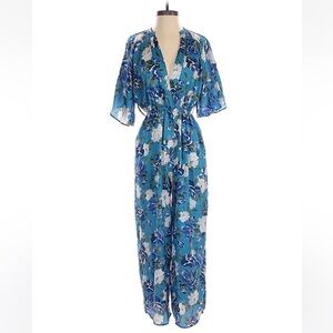 Zara Floral Blue Jumpsuit